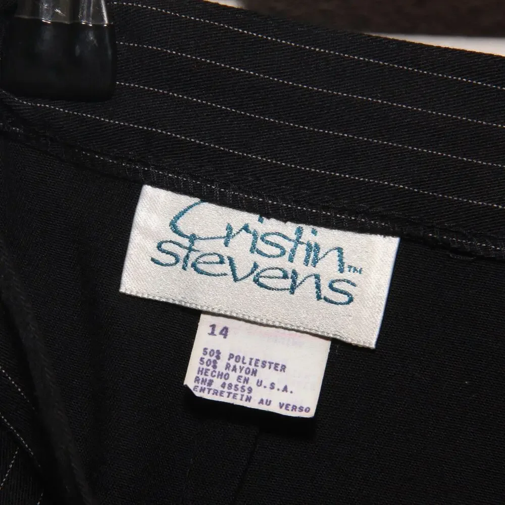 Vintage Cristin Stevens Pleated front Striped Schoolgirl Skirt Size 14
